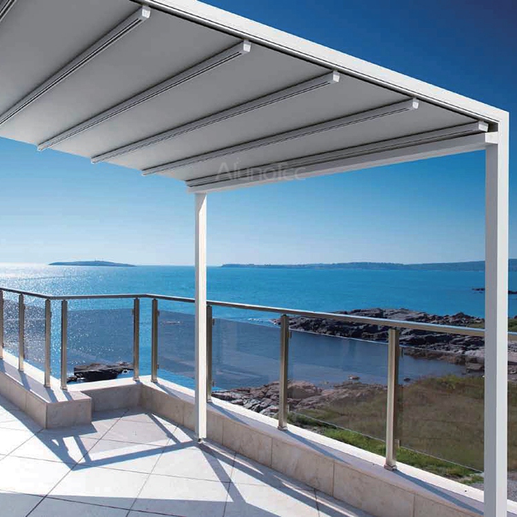 Aluminum Retractable Awning PVC Pergola Sunshading Cover