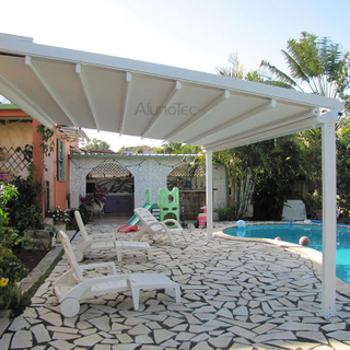 Hot Sale Motorized Aluminium Sunshading Cover PVC Canopy Folding Pergola Retractable Awning
