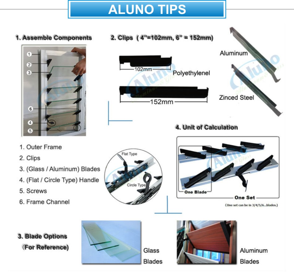PVC Louvre Window Frames with GlassBladeHolders Buy louver frame