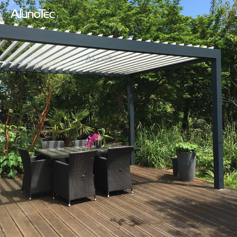 Patio Outdoor Design Garden Waterproof Motorized Opening Aluminium Pergola
