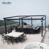 AlunoTec Motorized Retractable PVC Roofing Gazebo Canopy Folding Roof with Screens