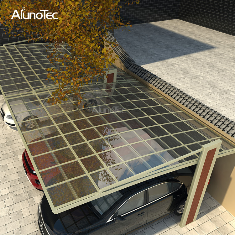 Customized Twin-wall Polycarbonate Roof Aluminium Sunshading Carport for Sale
