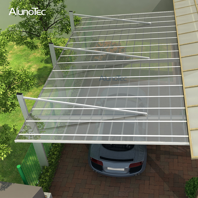 Waterproof Customized Aluminum Frame Carport PC Roof Canopy