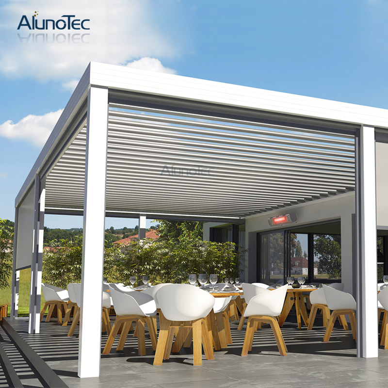 Modern Motorized Adjustable Shade Pergola Roof System For Outdoor