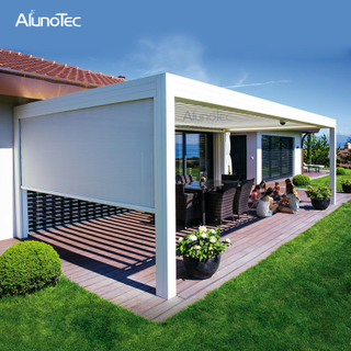 Electric Adjustable Awning Louvered Gazebo With Rain Sensor