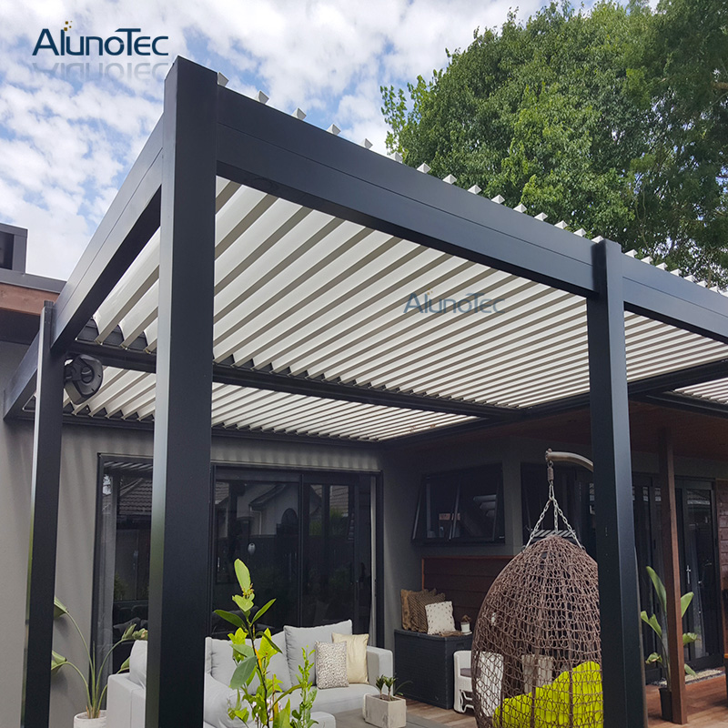 Modern Decorative Design Sun Shade Louvers Roof Waterproof Outdoor Pergola Aluminum 