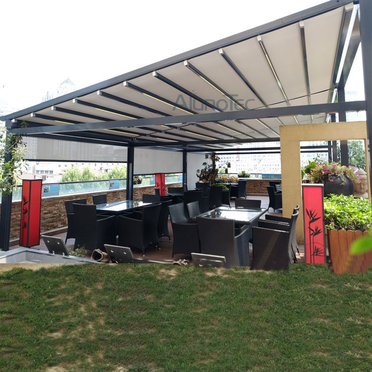 Aluminium Retractable PVC Awning Sunshading Cover Pergola - Buy ...