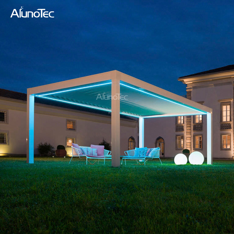 Swimming Pool Adjustable Awning Modern Gazebo With Louvered Roof