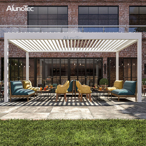 China Aluminum Louver Roof Waterproof Retractable Pergola Gazebo for Backyard