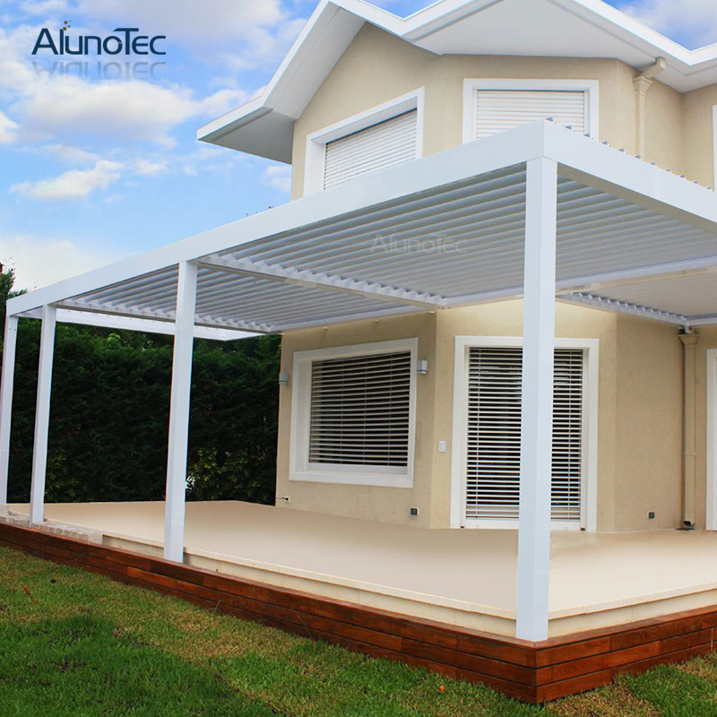 Retractable Awning Adjustable gazebo Louvered Roof Pergola Shade For