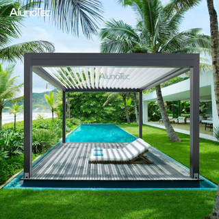 Custom Design Aluminum Swimming Pool Pergola House With LED Light