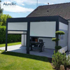 China Remote Control Garden Aluminum Louver Roof Pergola Easily Assemble Gazebo With Glass Door