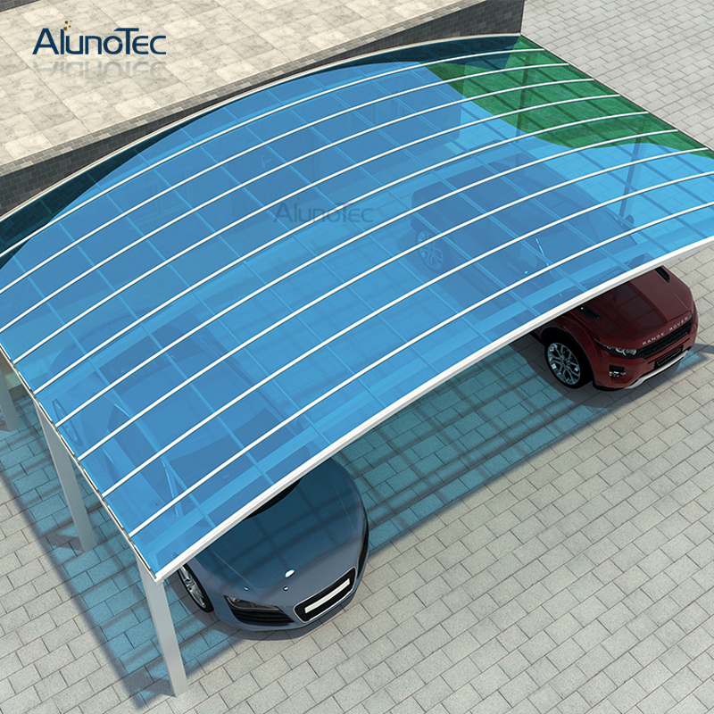 Garage Durable Double M Waterproof Carport Roof With Polycarbonate Sheet Aluminium