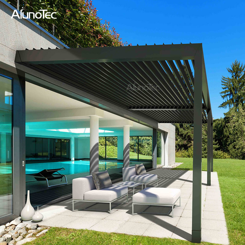 Aluminum Bioclimatic Pergola With Adjustable Roof Louvers