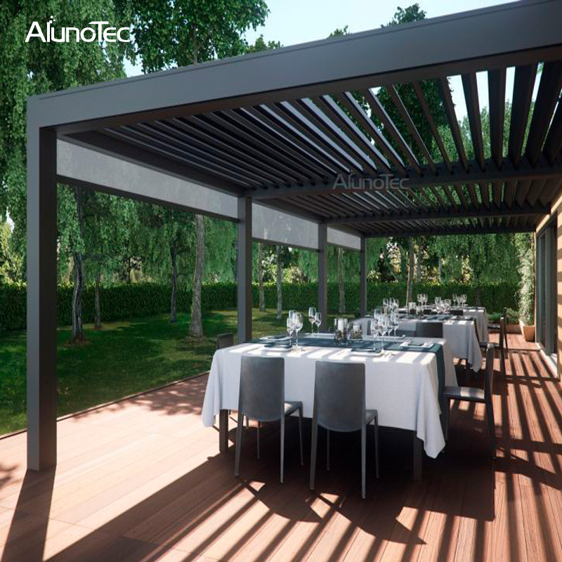 Outdoor Restaurant Customize Design Pergola With Louvered Roof