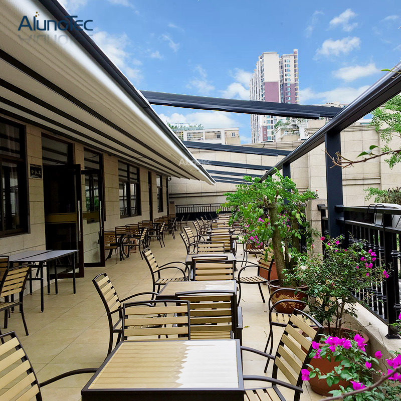 High Quality Wateproof Electric PVC Retractable Awning Canopy with LED Lights