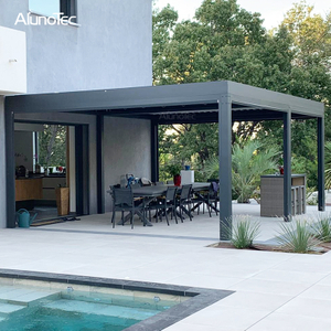 Electric Waterproof Gazebo Opening Roof Pergola System For Sunshade