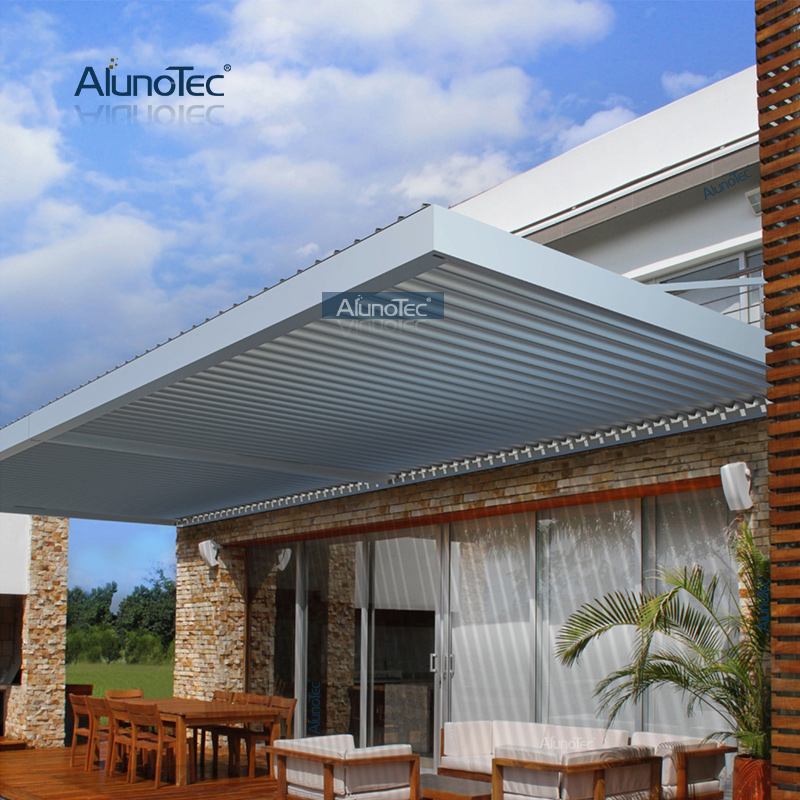  AlunoTec PergoLux Installation Motorized Louver Roof 12 Ft X 20 Ft Louvered Pergola for Quote