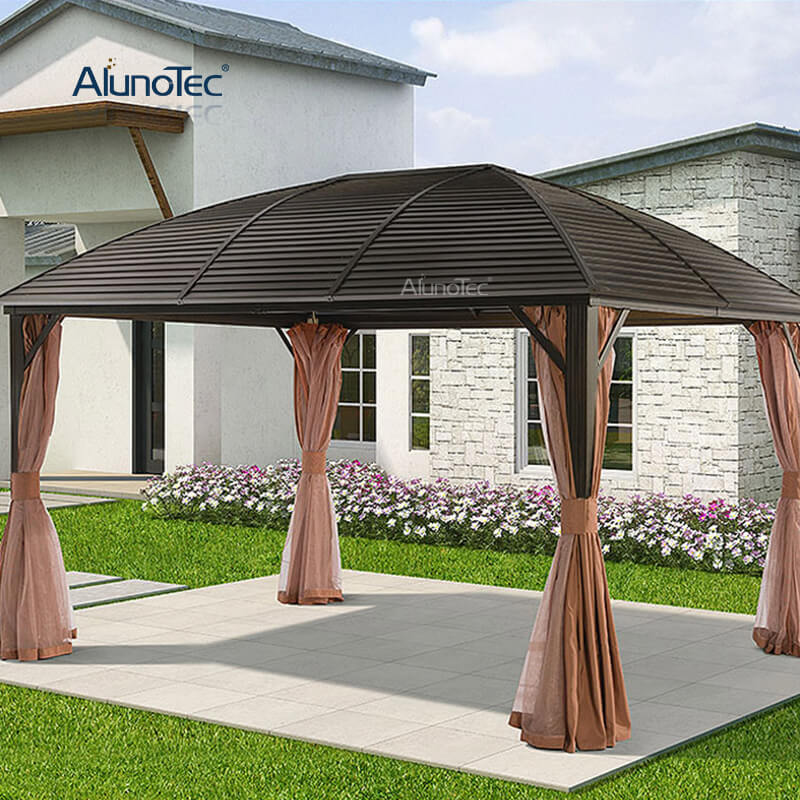 Freestanding Windproof Patio Polycarbonate Roof Sunroom Outdoor House Pavilion Tent Pergola Hardtop Gazebo