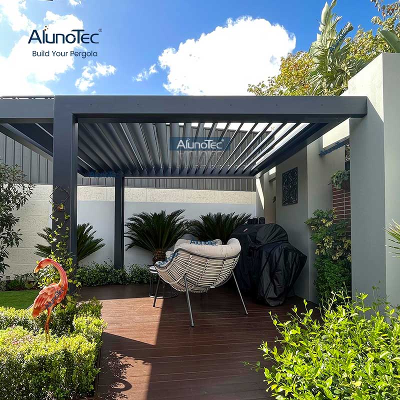 AlunoTec Building Complete Outdoor Patio Coverage Climate Control Louver Roof Outdoor Structure