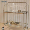 Manufacturer Classic Style Collapsible Kitchen Serving Table Hand Storage Folding Tea Bar Cart