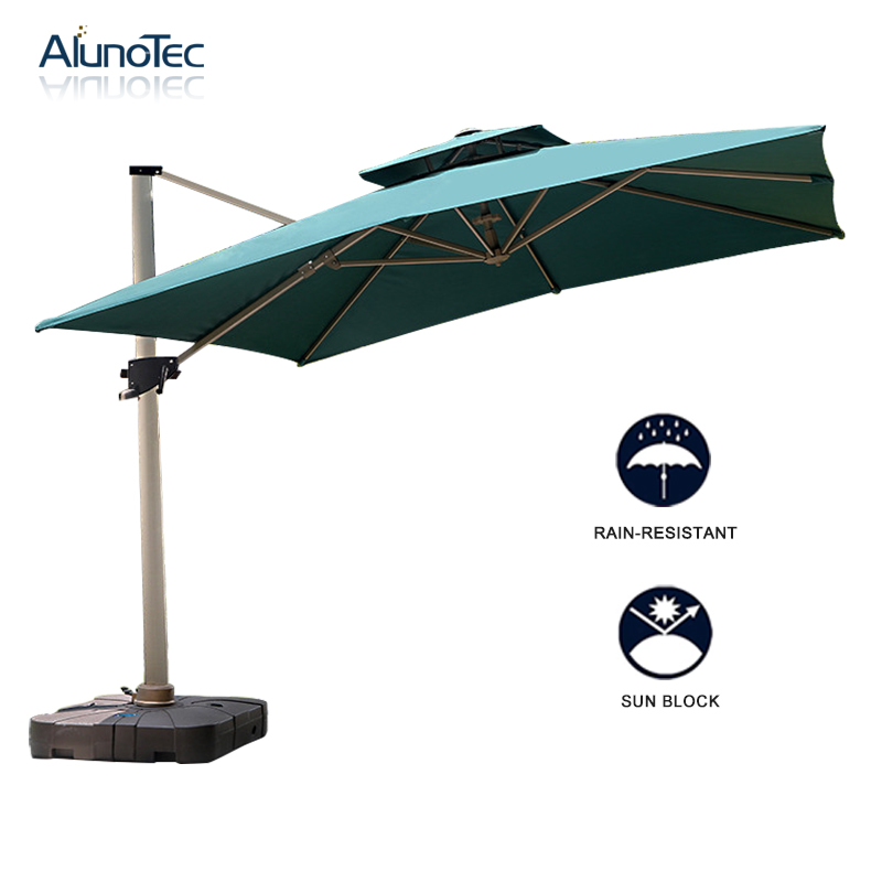 Sun Block Outdoor Canopy Square Roman Umbrella with 360 Degree Rotation