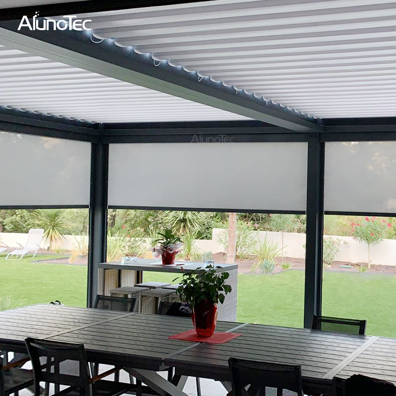 AlunoTec Aluminum Waterproof Awning Adjustable Garden Pergole Roof Cover with Canopy Shades