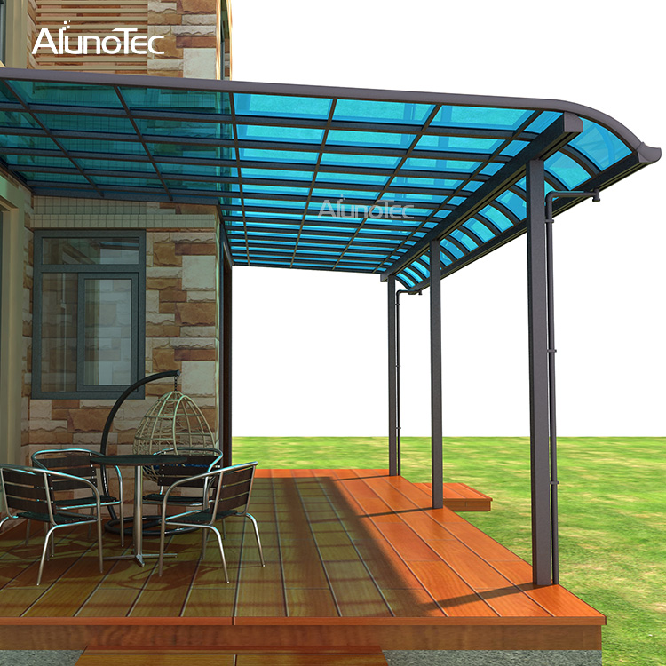 Modern China Waterproof Polycarbonate Roof Patio Awning Design With Aluminum Structure 