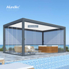 AlunoTec Awning Louver Roof Motorized Gazebo Waterproof Garden Pergola For Outdoor