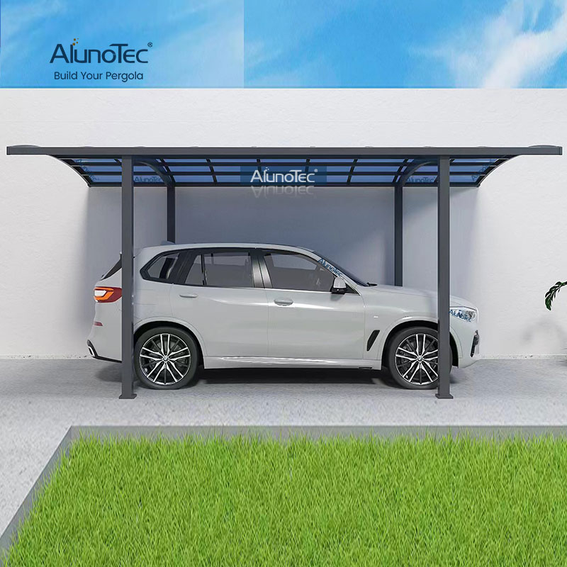 AlunoTec Patio Customized Free Standing Metal Cantilever Canopy Garage