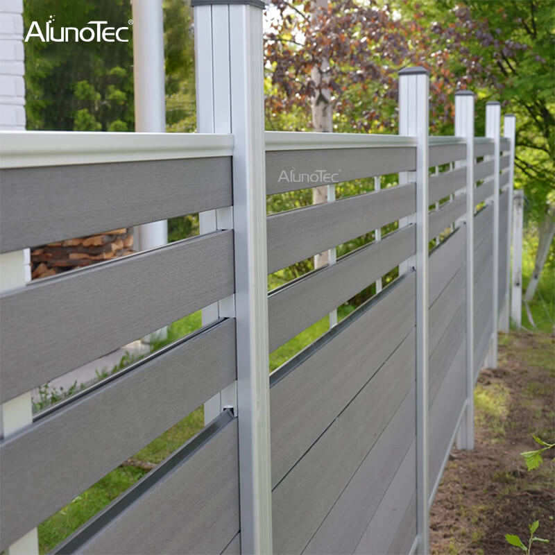  AlunoTec Small Gate Design Wooden Aluminum Cheap Privacy Garden Fence for Backyard