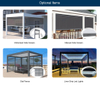 Patio Pavillion Motorised Louvred Roof Backyard Structure with Slats Fence