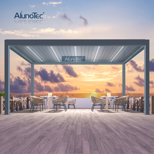 AlunoTec DIY Louvered Pergola Electric Adjustable System Automatic Louvre Patio Opening Roof
