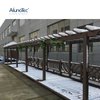 AlunoTec High Quality Wood Plastic Canopy Patio Cover Awning Canopy Outdoor Garden WPC Pergola Gazebo