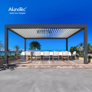 AlunoTec 10mx12m Louvered Roof Covered Patio Louvered Pergola Price Outside Shade for Outdoor
