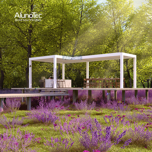 AlunoTec Building Complete Outdoor Patio Coverage Climate Control Louver Roof Outdoor Structure