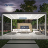 AlunoTec Modern Design Waterproof Awning Outdoor Free Standing Aluminium Garden Louver Pergola with Side Screen