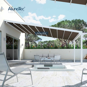 Retractable Gazebo Roof Waterproof Motorized Awning for Living Space