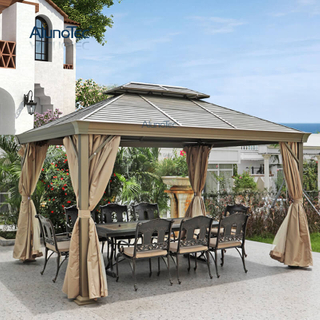 Waterproof Outdoor Garden Polycarbonate Roof Tent Summer House Pavilion Pergola Metal Gazebo