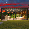 AlunoTec Backyards Hot Tubs Decks Gardens Black Grey Pergola with RGB Light