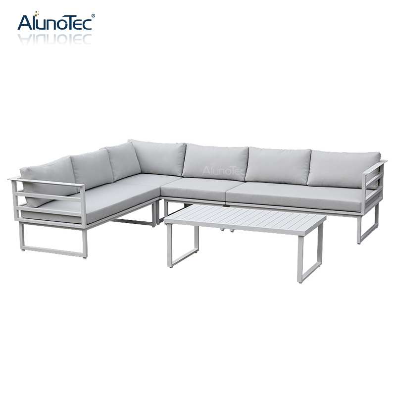 Outdoor Garden Furniture Modular Patio Sectional Sofa Set with Table