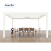AlunoTec Waterproof Outdoor Patio Cover Awning Aluminum Garden Gazebo Louvered Roof Pergola with Side Screen