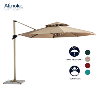 Anti-UV Folding Cantilever Aluminum Parasols Umbrellas for Outdoor Patio Sunshades