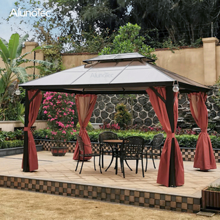 China Wholesale Waterproof Garden Aluminum Outdoor Gazebo With PC Roof