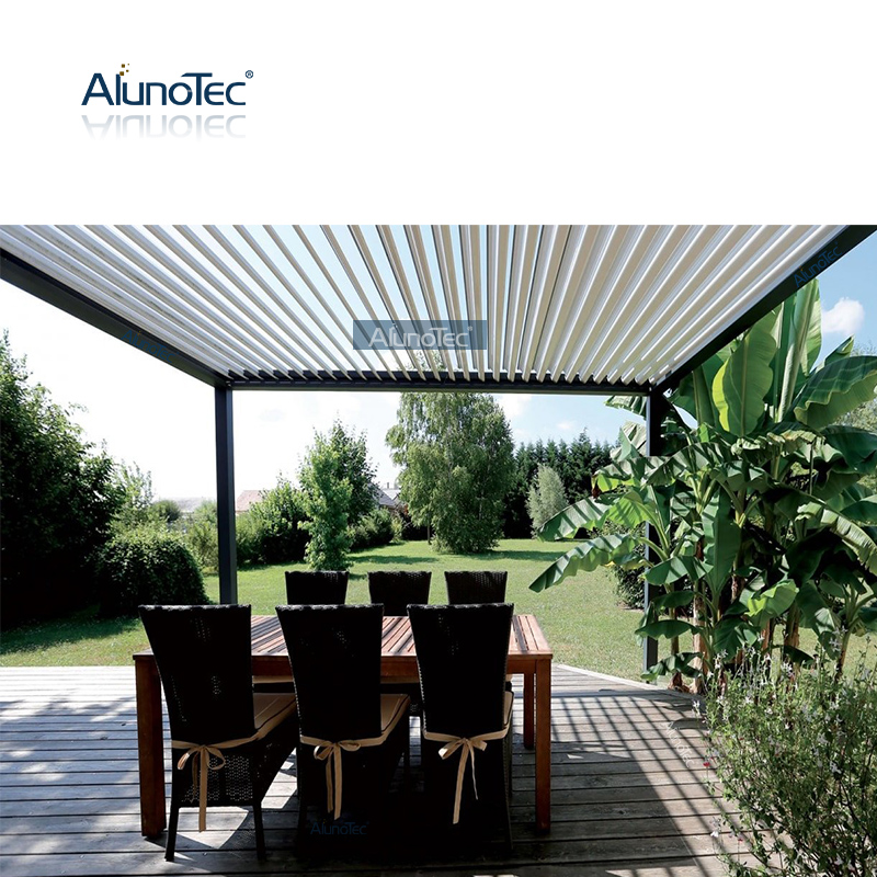  AlunoTec PergoLux Installation Motorized Louver Roof 12 Ft X 20 Ft Louvered Pergola for Quote