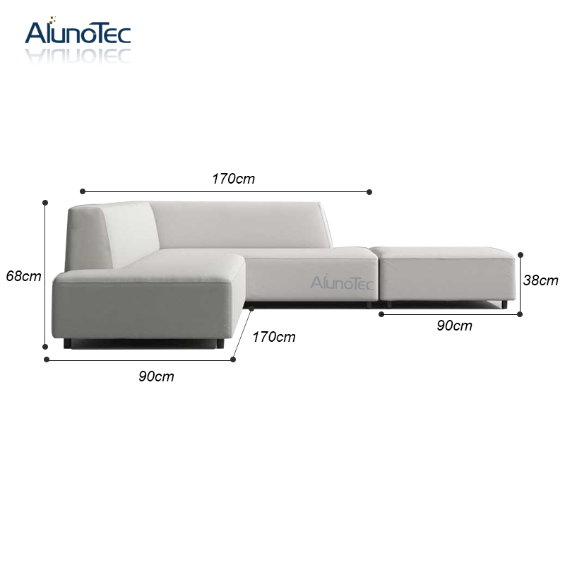 Nordic Style Waterproof Textilener Fabric Outdoor Sectional Modular Sofa Set