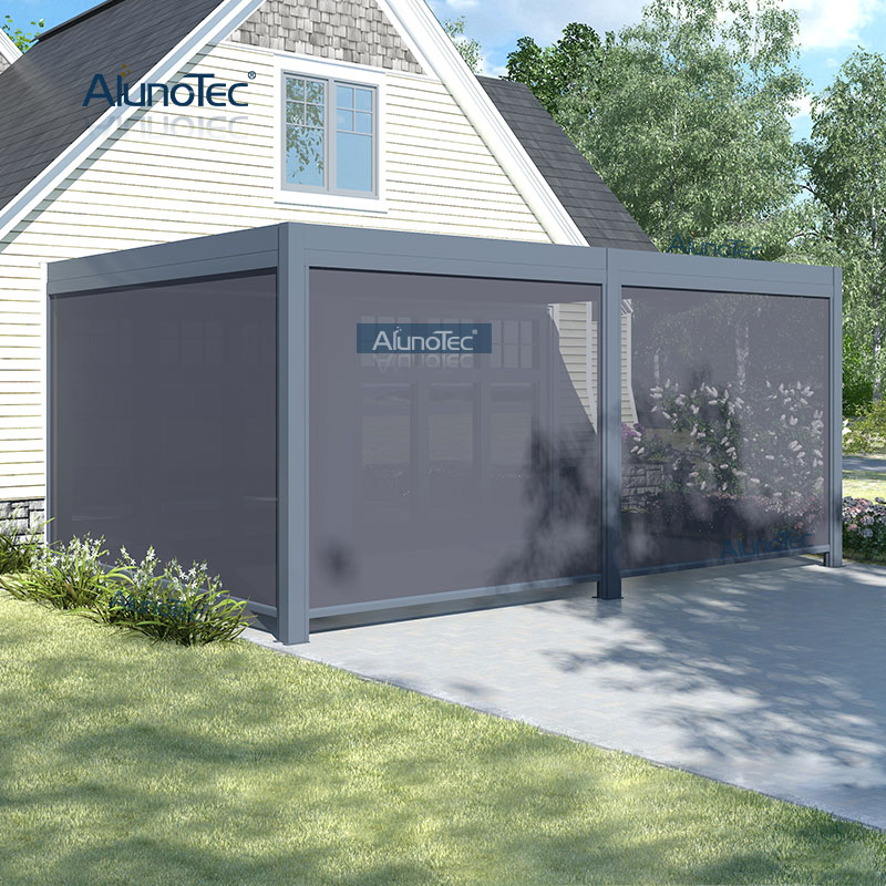 AlunoTec Standard Sizes Opening Roof Louvers Gazebo Garden Aluminum Manual Bioclimatic Pergola