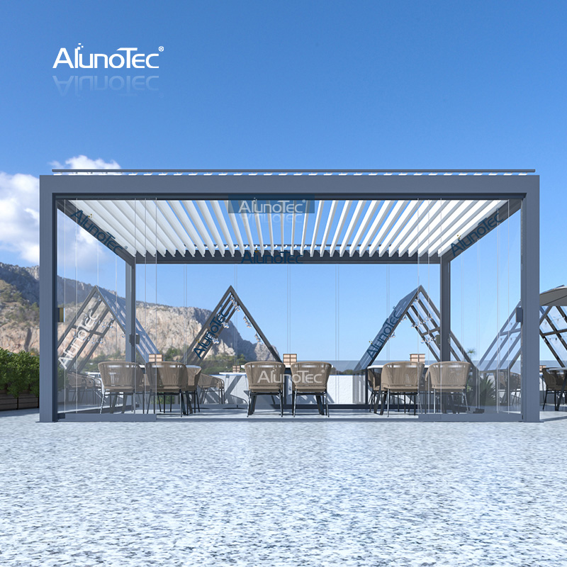 AlunoTec Heavy Duty Louver Roof Vergola Bioclimatic Pergolux With CE certificated Motor