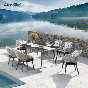 Outdoor Patio Garden Furniture Dining Sets with Rope Chair and Table
