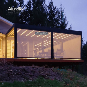 AlunoTec Motorized Waterproof Garden Deck Louvre Pergola System